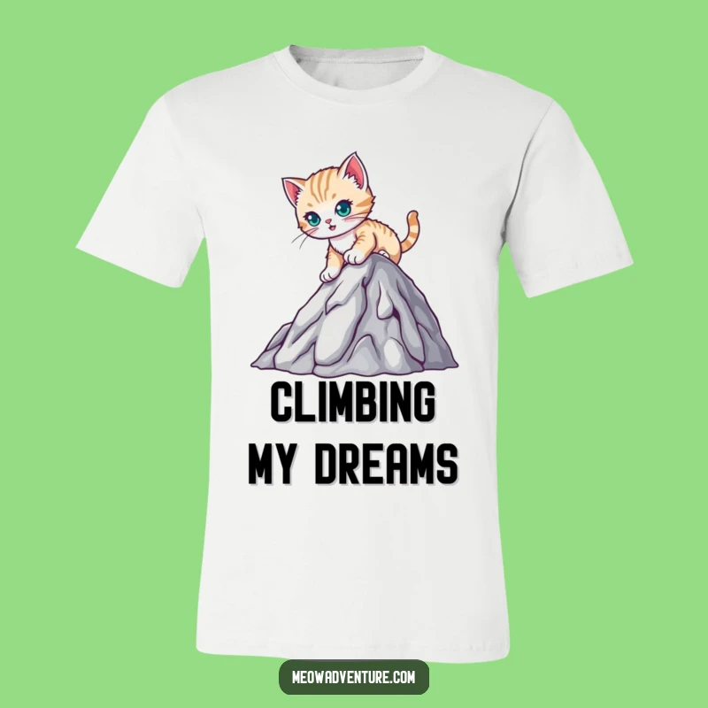 Funny Kitten Mountain T-Shirt - Determined Climber Tee, Great Gift