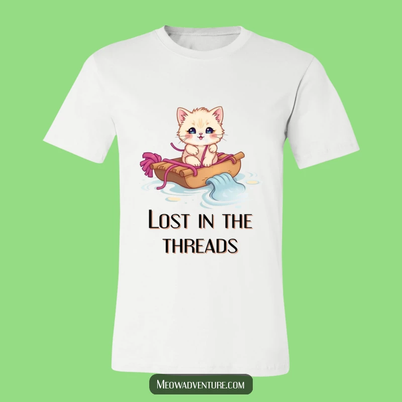 Funny Yarn Raft Kitten T-Shirt Adorable and Funny Gift for Cat Fans