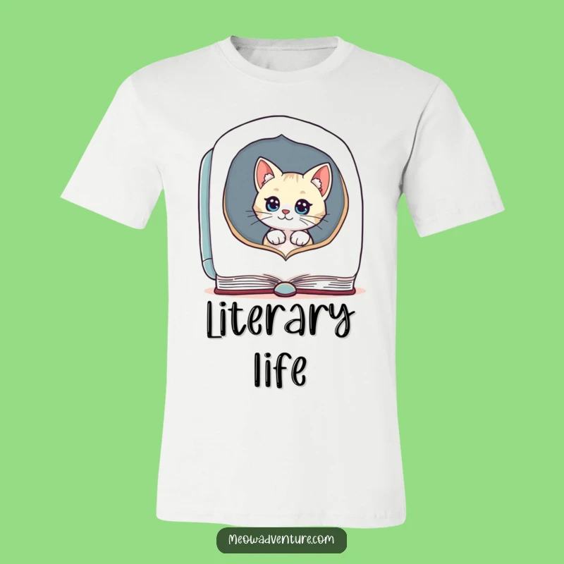 Funny Cat Reading T-Shirt - Hilarious Bookworm Tee for Cat Lovers