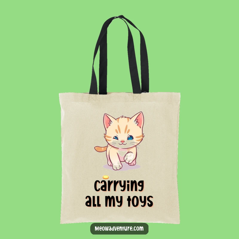 Playful Kitten Laser Chase Tote Bag: Carry Your Fun with Style