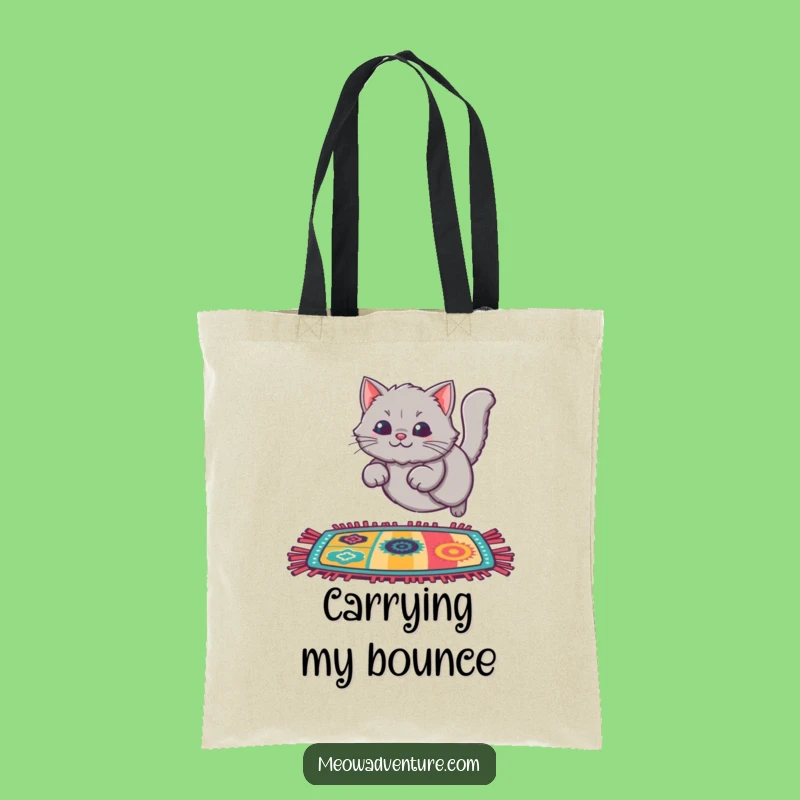 Funny Cat Rug Leap Tote Bag: Carry Your Essentials with Playful Style