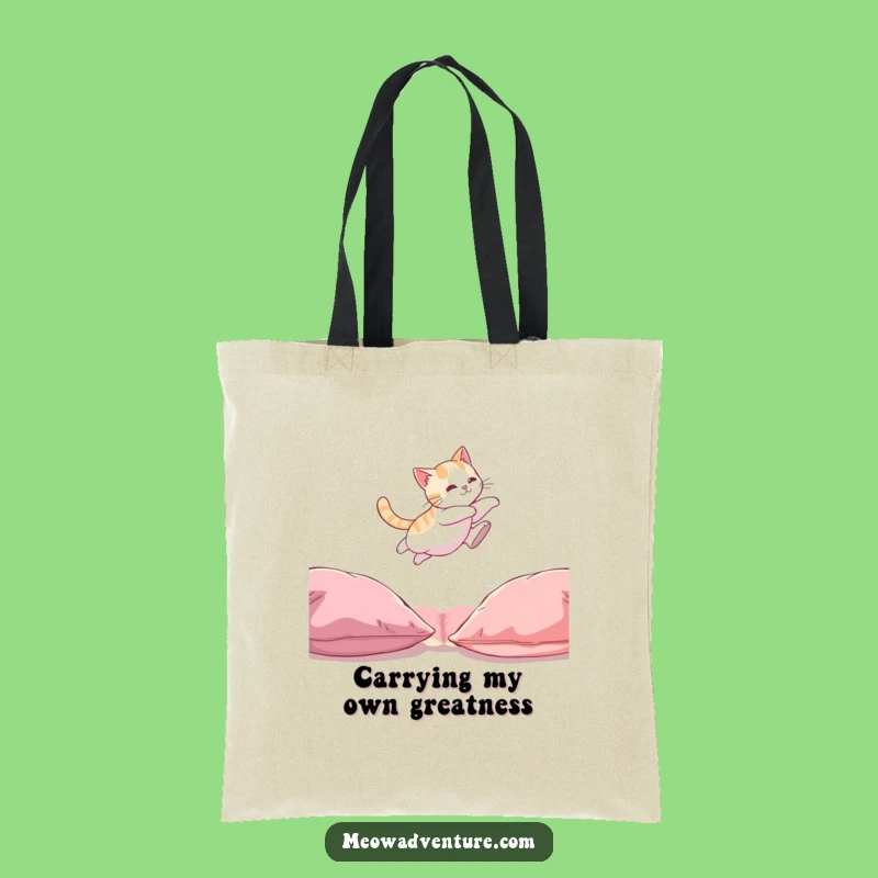 Funny Cat Leaping Tote Bag: Stylish Feline Acrobatics for a Perfect Gift