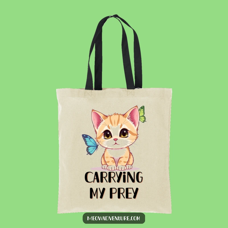 Funny Focused Kitten Tote Bag: Carry Your Focus - Fun Gift