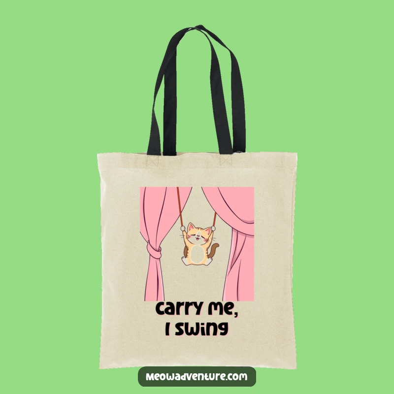 Funny Cat Curtain Tote Bag: Carry Your Antics, Practical Funny Gift for Shoppers