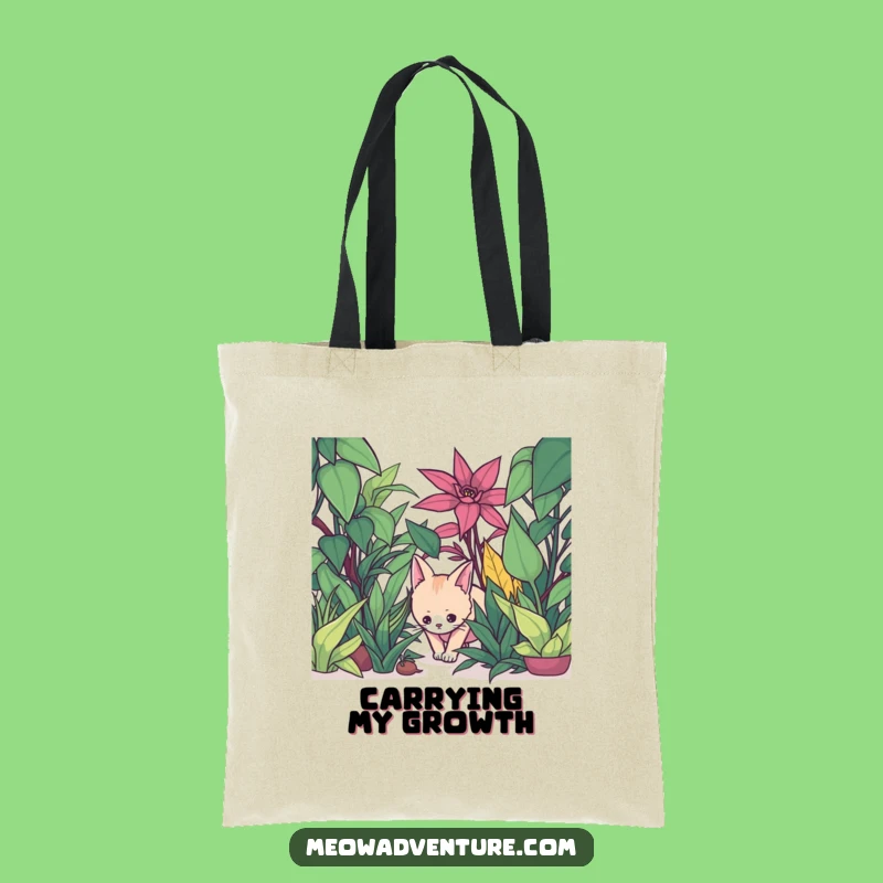 Funny Cat Tote Bag - Jungle Explorer - Humorous Houseplant Accessory