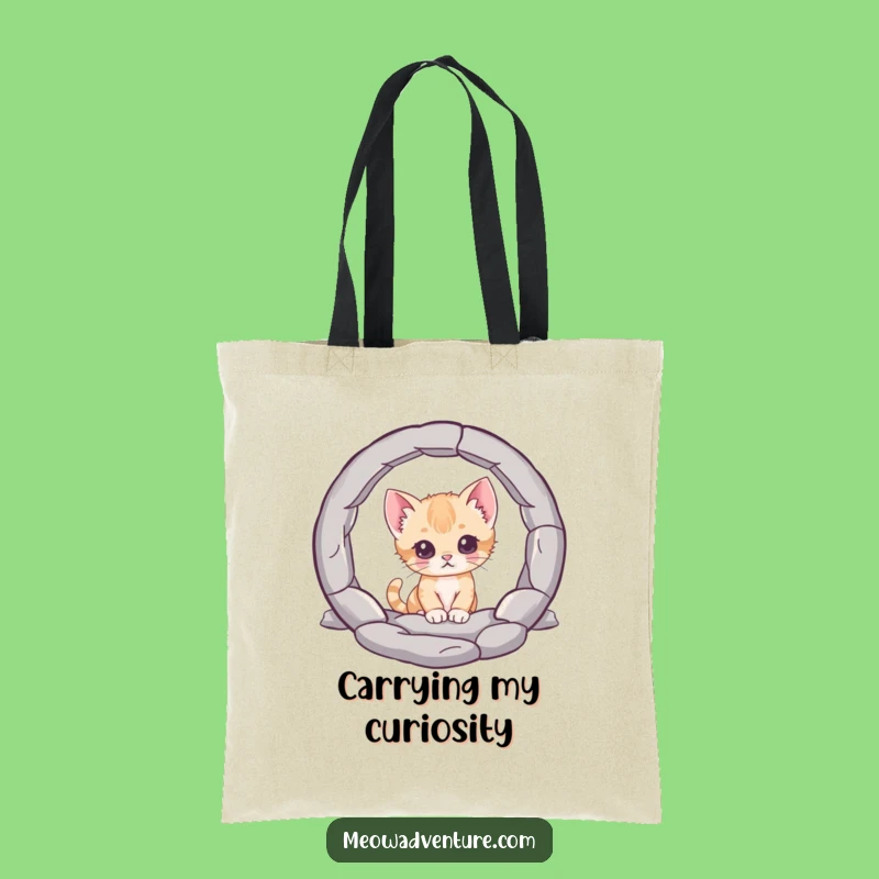 Funny Curious Kitten Tote Bag: Carry Your Curiosity, Practical Funny Gift