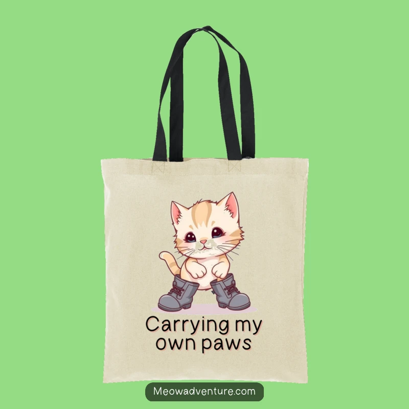 Funny Kitten Boots Tote Bag: Carry Your Essentials with This Hilarious Cat Design