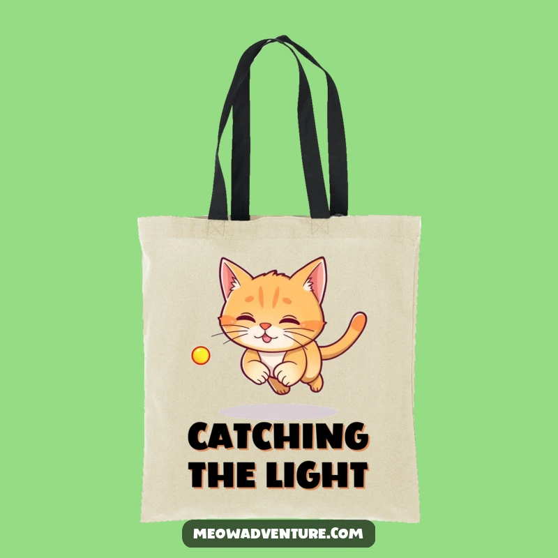 Funny Laser Cat Tote Bag: Carry Your Essentials with Playful Feline Flair