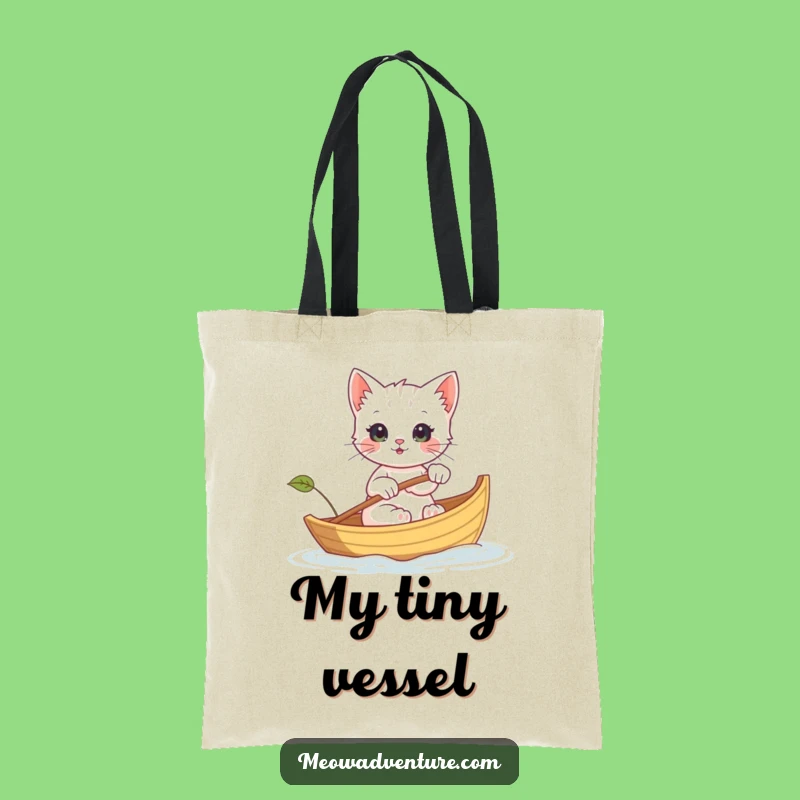 Funny Kitten Boat Tote Bag - Durable Leaf Row Carryall, Perfect Gift