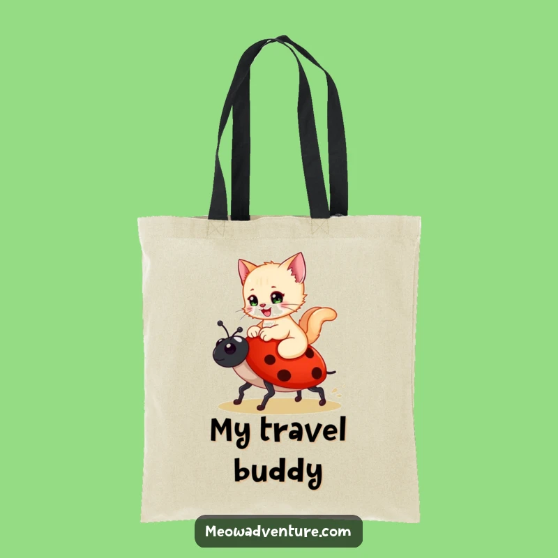 Funny Kitten Ladybug Tote Bag - Carry Your Adventures in Style